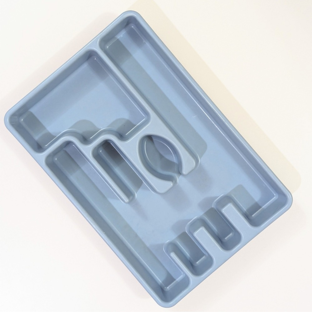 Vintage Blue Rubbermaid Silverware Tray Utensil Holder Drawer Organizer 2921 USA